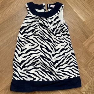 Janie and Jack Sleeveless Dress with Navy Zebra Stripes